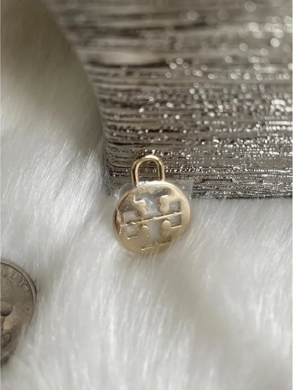 Tory Burch Gold Logo Charms Set of 3